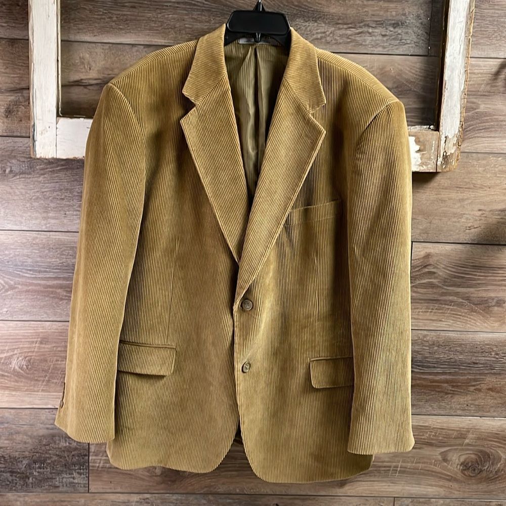 Boca Classics Men’s Light Brown Cordoroy Suit Jacket, Size 46R